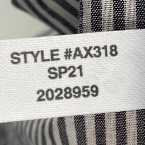 J Crew Tiered Cotton Voile Sundress Ruffled Striped Midi Dress White Gray XXL - Picture 7 of 9